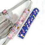 お花ボタン×青リボン　水筒肩紐カバー