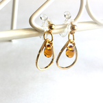 トパーズ色の雫💛ノンホールピアス