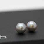 高品質  シルバー淡水パール 8mm ラウンド一粒ピアス(冠婚葬祭や学校行事にも)