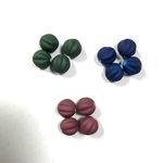 ラバービーズ  ダーク系3色セット  8mm【各6個合計18個】 両穴  秋冬カラー