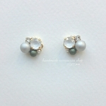 スワロフスキーとマットシルバーパール♡ピアス&イヤリング