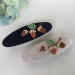 刺繍バレッタS どんぐり