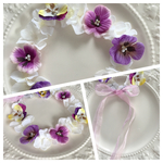 再販♡ベビー＆キッズ花冠 紫陽花とパンジー