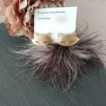 ヴィンテージ猫×ファーピアス