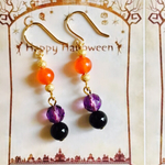 【ハロウィン】天然石大人ハロウィン ピアス イヤリング