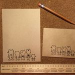 ５匹のうしろ姿レターセット（クラフト）