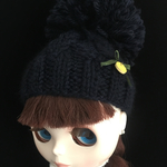 ＊Mitten＊outfit  模様編みニット帽  col.紺