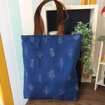 くたっとガーゼふくろう刺繍のトートバッグ ネイビー SALE