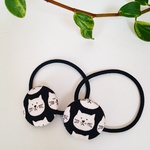 ねこ黒くるみボタンヘアゴム♡27mm(小)2個セット