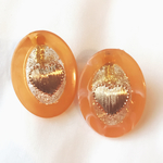 vintage oval earring🍊orange