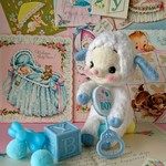 Baby ひつじ ブルー 羊毛マスコット