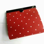 ★送料無料★　小財布　【しかくドット　あか】