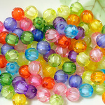 メロン　カボチャ風　アクリルビーズ　ミックス　８mm　３０g　１２０個前後    C-2-5