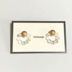 ゴールド×クリアのポンデリングピアス