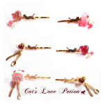 猫 ヘアアクセサリー 猫カフェ スイーツ ヘアピン Cat's Love Potion  送料無料