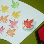 紅葉　消しゴムはんこ