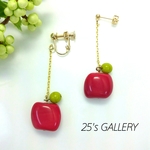 [1点物]＊France＊Red Apple Earrings