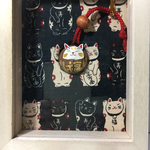 猫だるま根付け