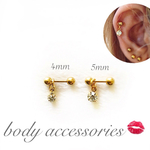 クリスタルストーンボディピアス♡ 軟骨ピアス トラガス ヘリックス