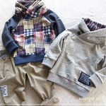 【ORDER：ひ様】モイフーディー＆ねじねじロールアップパンツ〈ブラウンベージュ〉　size90