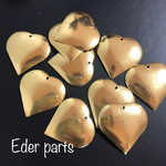 【10個】gold heart charm