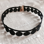 水玉まんまる レースチョーカー  黒  ネックレス