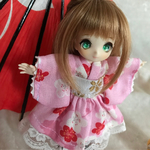 オビツ11サイズ着物ドレス　梅ももいろ