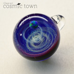 【cosmic town】1点物 宇宙モチーフガラスペンダント / ネックレス  ギフトボックス & 鹿革紐付【オパール入り】