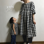 丈１０センチ長めorder☆cotton linen ゆったり ワンピース▪️▪️ブロックチェック