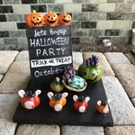 ガラスのハロウィンオブジェ(うさかぼちゃ)E