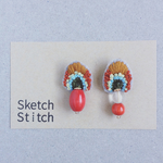 carmine刺繍ピアス