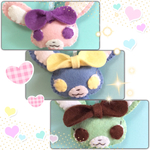 💕カラフルうさぎフェルトマスコット💕