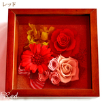 【ラッピング★メッセージ付】枯れないお花プリザーブドフラワーFlower Box フラワーボックス壁掛け（レッド）