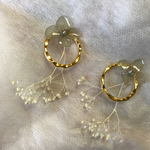 秋色紫陽花とかすみ草のイヤリング(ピアス)