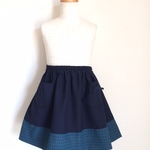 ウールのスカート（紺×チェック）　110サイズ