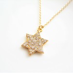 Micro Pavet Devide Gold Charm Necklase