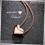 ~K18gp~metallic Heart ピンクゴールド チェーン ネックレス