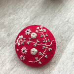 （小）刺繍ブローチ なずな