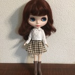 22センチドール 長袖ブラウス ホワイト