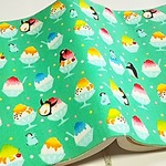 ブックカバー【文庫本サイズ】かき氷とペンギン☆グリーン