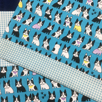   大き目ランチマット   いぬと青チェック