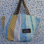 ナチュラルパッチ柄ころりんマルシェトートバッグ