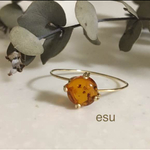 k14gf◇バルティックアンバーラウンドカボションピアス