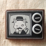 レトロな猫テレビブローチ