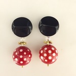 アンティークボタン ミニー ピアス 
