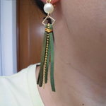 秋色タッセルのイヤリングorピアス・送料無料
