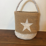 【SALE】星柄★バケツトート★アイボリー