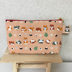 【再販】コロコロ柴犬とおにぎりのポーチ ピンク