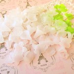 花ビーズ白ミックス60ｇ＋葉っぱ 