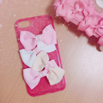 ♡リボン♡iPhoneケース♡6/6s/7♡ピンク♡姫